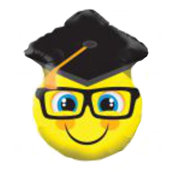 Szemüveges smiley fólia lufi