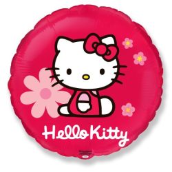   18″/45 cm Hello Kitty virágos, fólia léggömb, Flexmetal