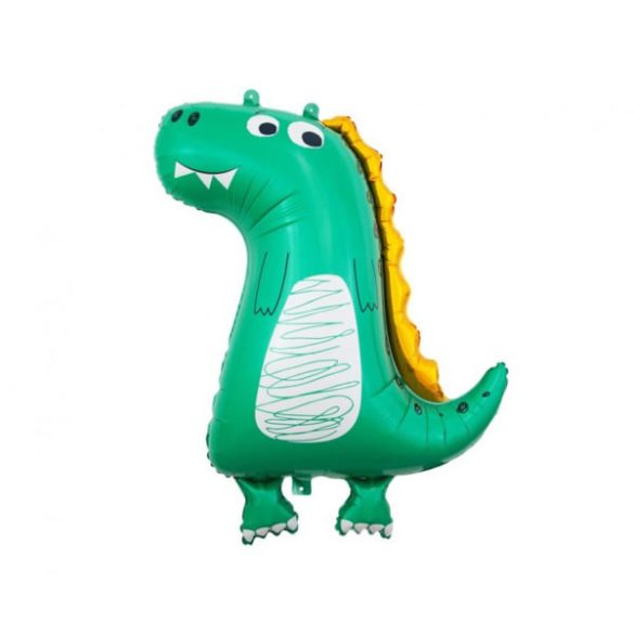 Lufi, fólia, zöld mosolygó dinoszaurusz, 70 cm