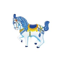 SuperShape - kék cirkuszi ló fólia lufi